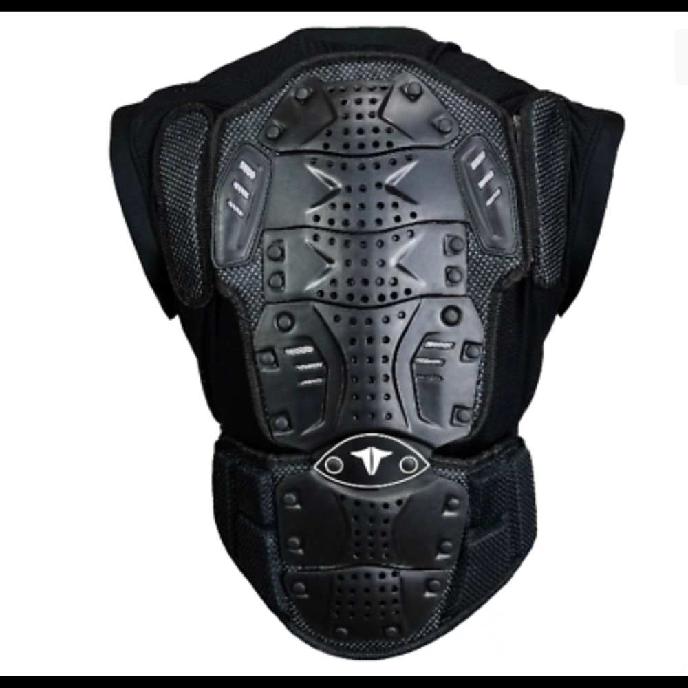 MEN MOTORCYCLE HALF SLEEVES ARMOR JACKET SPINE CHEST BACK PROTECTOR
